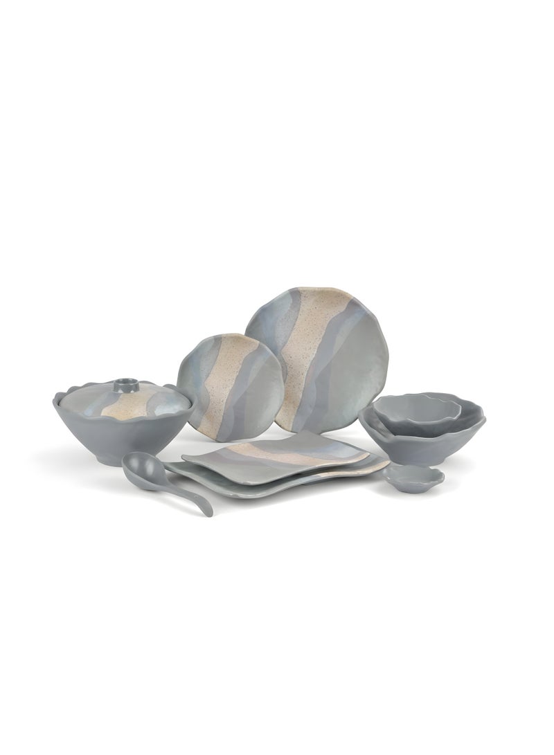 Patchi Diamond Home Melamine Cookware Set, 36 Pieces: Patchi Stone Multicolour